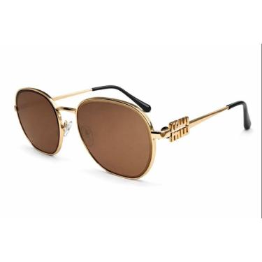 Imagem de Óculos de Sol Feminino Luxo Armação Metal Detalhe Miumiu-Unissex
