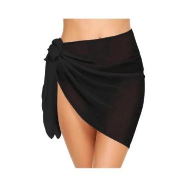 Imagem de Saia Sarong de Chiffon para Praia - Curta, Transparente e Ideal como C