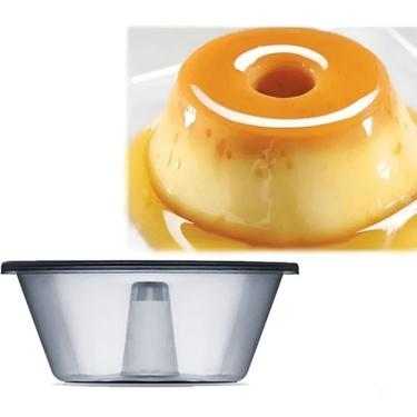 Imagem de Forma para Pudim Plástico Grande com Tampa 500ML Kit 6 Unidades Uso em Forno e micro-on...
