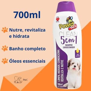 Imagem de Shampoo E Condicionador 5x1 Para Cães e Gatos 700ml Power Pets