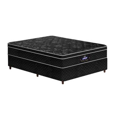 Imagem de Conjunto Cama Box Casal de Molas Gazin Perola Negra 138x188