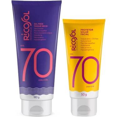 Imagem de Protetor Solar Kit Ricosol Fps 70 Corporal 180g + Facial 50g - Dahuer