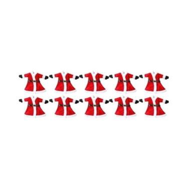 Imagem de Conjunto De 10 Capas Para Garrafa De Vinho Vermelhas De Natal, Sacolas