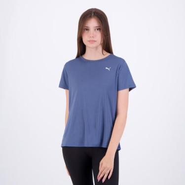 Imagem de Camiseta Puma Graphics Run Foverer Feminina Azul, P