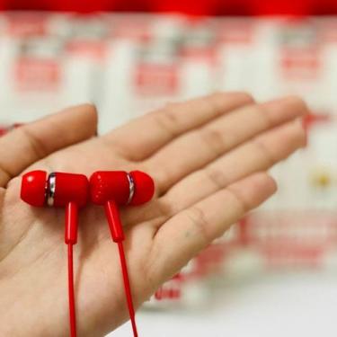 Imagem de Fone de Ouvido com Fio e Microfone Lelong Vermelho LE-0202