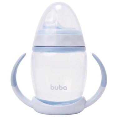 Imagem de Copo Infantil Buba Azul Claro 250ml Com Alça Removível Bico Silicone