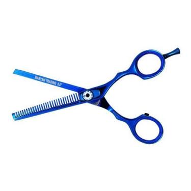 Imagem de Tesoura semi dentada 5.5 polegadas azul desfiadeira - MARYAM TRADING