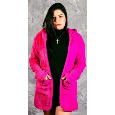 Imagem de Casaco Feminino Pele De Carneiro  Com Capuz e Bolsos - Organiky, M, Ro