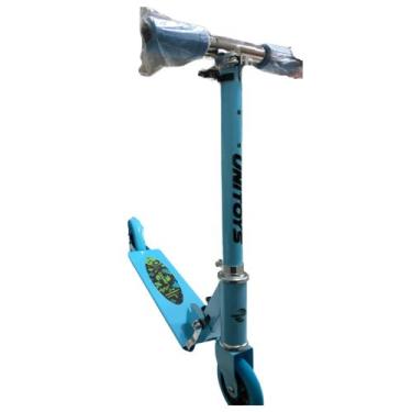 Imagem de Patinete Unitoys dobrável e regulável Azul com duas rodas