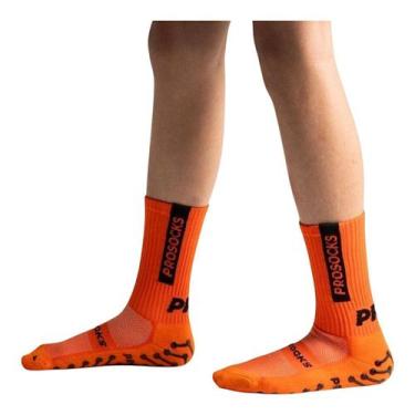 Imagem de Meia ProSocks UltraGrip Antiderrapante Cano Alto Infantil, Laranja