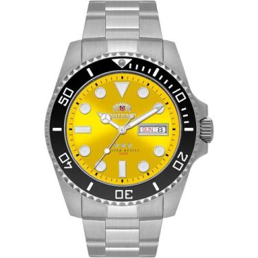 Imagem de Relogio orient automatico amarelo metal prata nh3ss011 y1sx, PRATA