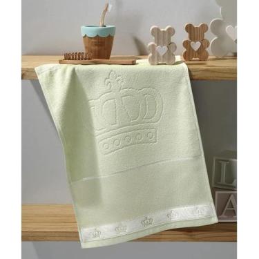 Imagem de Toalha de Lavabo Baby Classic Velour Jacquard Felpuda - Dohler, Verde 