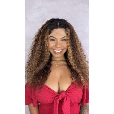 Imagem de Peruca Lace Front Cabelo Humano Cacheado 60 cm - Tassia - Cia dos Cabe