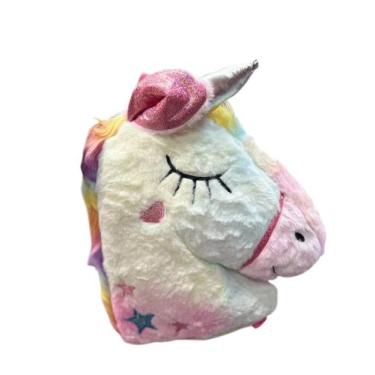 Imagem de Mochila pelúcia unicórnio 3D - Banca da Val