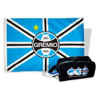 Imagem de Bandeira Grêmio Oficial + Necessaire Licenciada - JC Flâmulas e Bandei