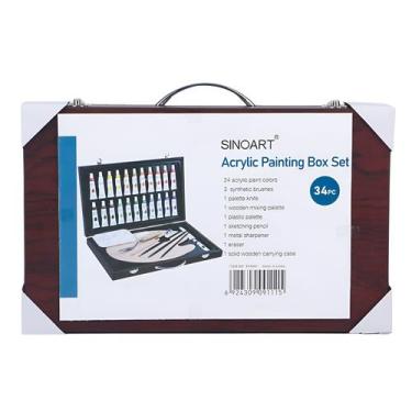 Imagem de Kit Tinta Acrílica Painting Box Set Sinoart 34 Peças