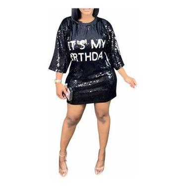 Imagem de B0340-N-D2401-Camisa Blusa Camisão Bata Oversize Paetê Preta Festa Bal