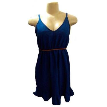 Imagem de Vestido Feminino Malha leve alça sem bojo - Aishty, Índigo, P