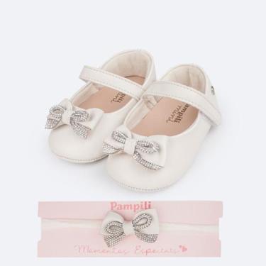 Imagem de Sapato Bebê Nina Off White com Faixa Pampili, 14