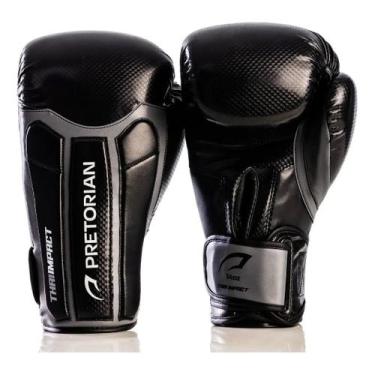 Imagem de Luva de Muay Thai Thai Impact - Pretorian, 14 Oz, Preto, Prata