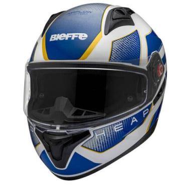 Imagem de Capacete Fechado Bieffe B40 Beyond Branco Azul e Dourado -, 58