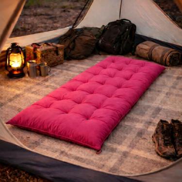Imagem de Colchonete Futon 1,70x60 Espreguiçadeira Almofada Grande Confortável Multiuso Rosa para Descanso OEM