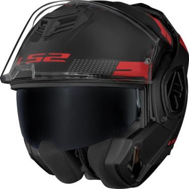 Imagem de Capacete Ls2 Ff906 Advant Bend Robocop Preto fosco vermelho, 62/xl, Pr