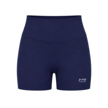 Imagem de Shorts Esportivo Nay Sport SH21 Feminino Cós Max Poliamida T. P/G, M, 