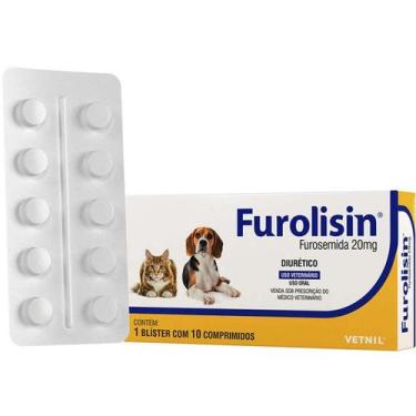 Imagem de Vetnil Furolisin Comprimido 20mg para Cães e Gatos Embalagem com 10 Co