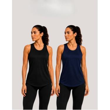 Imagem de Kit 2 Regata Blusa Feminina Dry Fit Leve Academia Treino Tamanho:PCor: