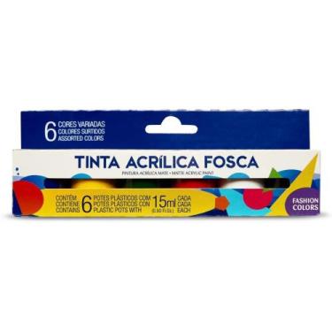 Imagem de Tinta Acrílica ACRYLIC Colors 15ML - 6 Cores - Pacote com 3 Cartuchos 
