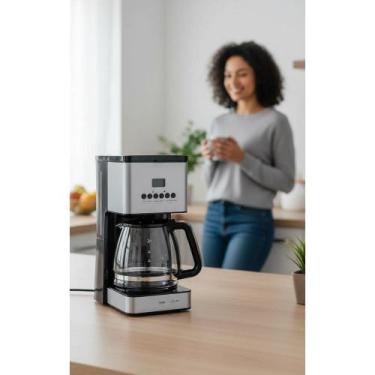 Imagem de 2x Cafeteira Digital 40 Xícaras 1000W Painel Preto 1,6L - Congratulati