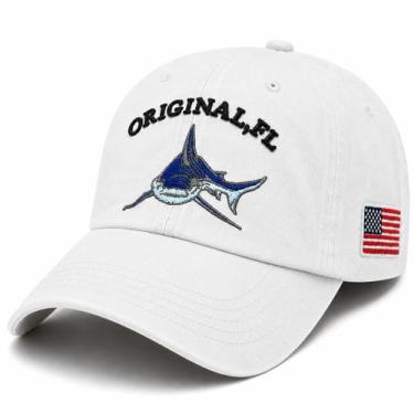 Imagem de Boné Vintage Tubarão Bandeira Estados Unidos Retro pescaria - SWG, Bra
