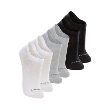 Imagem de Kit 6 Pares de Meias Esportiva Invisível Lupo 3170-089, Cinza, 45-48