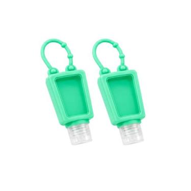 Imagem de Kit 2 Frascos Portáteis Com Alça Para Bolsa E Chaveiro Cor:Verde - Esc