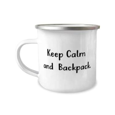 Imagem de Epic Mochila Caneca de acampamento de 355 ml, Keep Calm and Backpack, presentes para homens e mulheres, presente para mochila