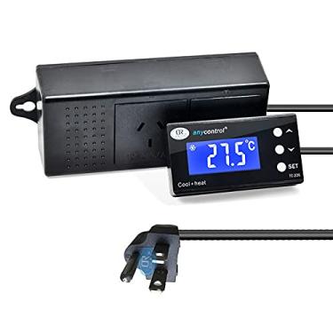Imagem de yeacher TC-320 Tela LCD digital Controlador de temperatura à prova d'água Microcomputador termostato de aquário com função de relógio em tempo real