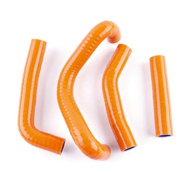 Imagem de LUXERAD Tubo de refrigeração de 3 camadas de 4,5 mm de desempenho de silicone para KTM 50SX 50 SX 2009-11 (laranja)