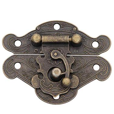 Imagem de 2 peças Antigo Retrô Vintage Decorativo Caixa de Joias de Madeira Travessa Almofada de Ferrolhos Tamanho da Trava no Tórax: 52 x 65 mm