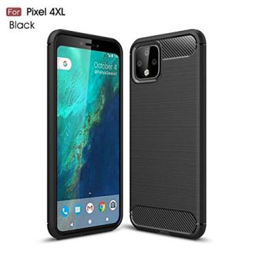Imagem de YUNCHAO Caixa de telefone TEXTURA DE TEXTURA escovada Caixa TPU de fibra de carbono para Google Pixel 4xl capa para celular