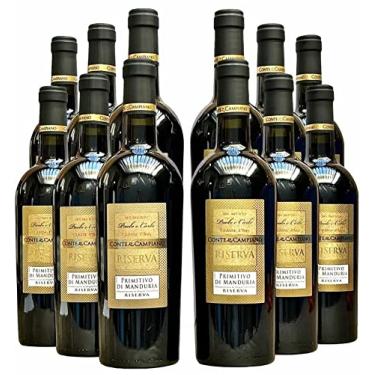 Imagem de Vinho Conte di Campiano Riserva Primitivo di Manduria | Kit com 12 Garrafas | Oferta