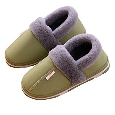 Imagem de Pantufas femininas de espuma viscoelástica, chinelos macios com sola de borracha, sapatos para uso interno e externo