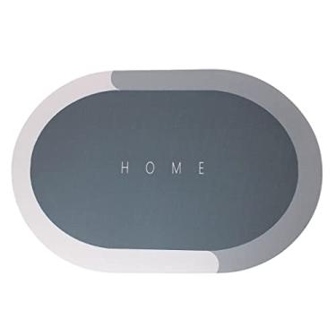 Imagem de Tapete Superabsorvente de Secagem Rápida Antiderrapante Redondo 57x38cm (Cinza)