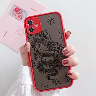 Imagem de Remazy Fashion Dragon Animal Pattern Phone Case para iPhone 13 12 11 Pro MAX X XS XR 8 7 6Plus Capa Dura Transparente Matte Bag, Estilo 11, para iPhone 13ProMax