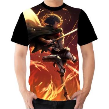 Imagem de Camiseta Camisa Personalizada Mikasa Ackerman Aot 3 - Dias No Estilo