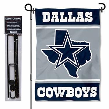 Imagem de WinCraft Dallas Cowboys Texas State Garden Flag and Flagpole Mount