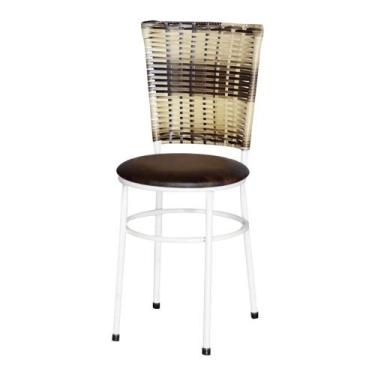 Imagem de Cadeira Branca Para Cozinha Hawai Cappuccino Premium - Lamar Design