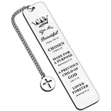 Imagem de Marcador de livro cristão inspirador para mulheres, versículo da Bíblia para meninas, filhas, amantes de livros, aniversário, Natal, meias para amigas femininas, irmã batismo, igreja religiosa, presentes a granel