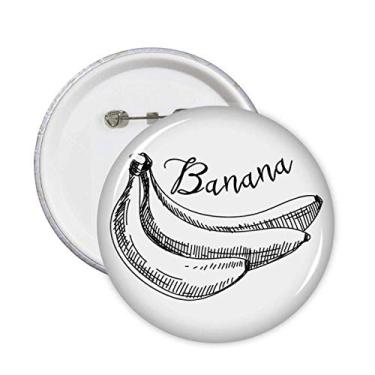 Imagem de Ilustração de Desenho de Linha de Frutas Banana Ilustração Alfinetes Botão Emblema Decoração Acessório 5