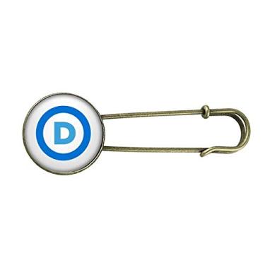 Imagem de Broche de metal retrô azul festa democrático emblema americano